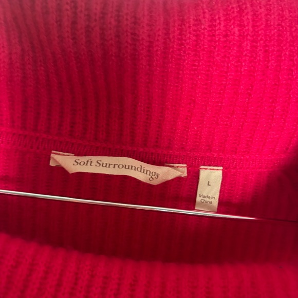 Soft Surroundings Calanthe Cashmere Pullover sweater Pink Fuschia Size Large - Picture 3 of 8